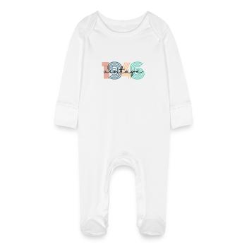 1946 Vintage Retro - Baby Organic Sleepsuit with Scratch Mitts - white - Front