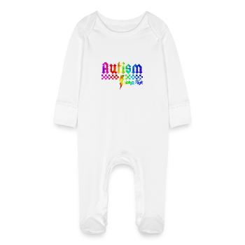 Autism awareness different different better - Baby Organic Sleepsuit with Scratch Mitts - white - Front