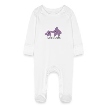 Kleine schwester - Baby Bio-Schlafanzug mit Kratzhandschuhen - Weiß - Vorne