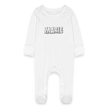 Marie Prénom Cadeau - Grenouillère bio avec gants Bébé - blanc - Devant