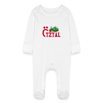 Ötztal red text Ötztaler natur - Grenouillère bio avec gants Bébé - blanc - Devant