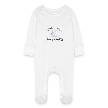 I Can't I Paint on Confetti - Humor - Baby Organic Sleepsuit with Scratch Mitts - white - Front