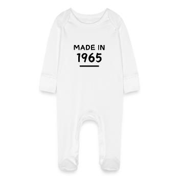 Fabriqué en 1965 - Année de naissance / Anniversaire - Grenouillère bio avec gants Bébé - blanc - Devant