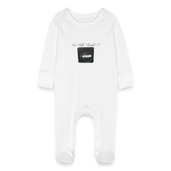 The messy ball Top off-center - Baby Organic Sleepsuit with Scratch Mitts - white - Front