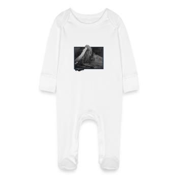 Cervino - Matterhorn - Baby Organic Sleepsuit with Scratch Mitts - white - Front