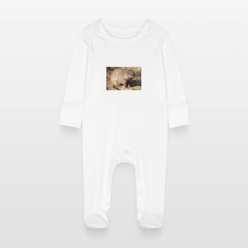 Gebänderte Manguste oder Zebramanguste Zebramanguste Baby Bio-Schlafanzug mit Kratzhandschuhen