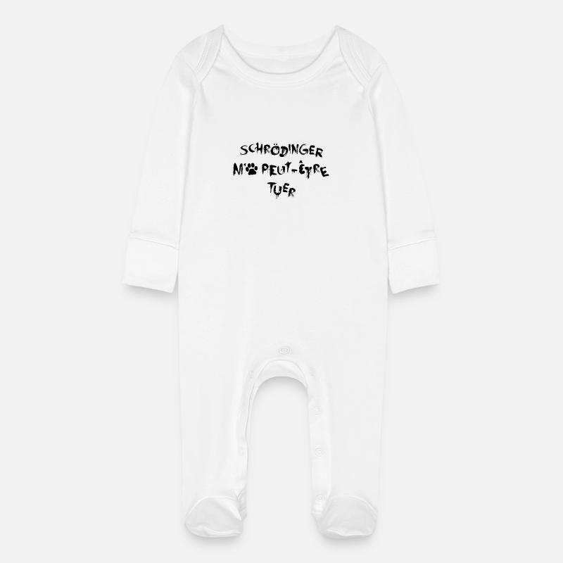 Schrödinger Killed Me - Black - Baby Organic Sleepsuit with Scratch Mitts - white