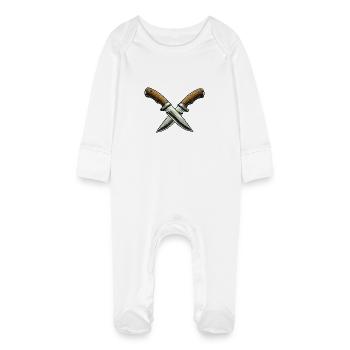 couteau 2 - Grenouillère bio avec gants Bébé - blanc - Devant