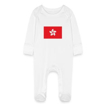 Hong Kong - Baby Organic Sleepsuit with Scratch Mitts - white - Front