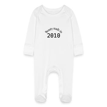 Beauty Made In 2010 - Baby Organic Sleepsuit with Scratch Mitts - white - Front