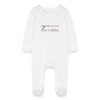 Récolter l'amour - Grenouillère bio avec gants Bébé - blanc - Devant