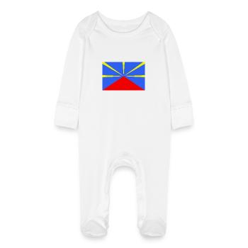 Réunion - Grenouillère bio avec gants Bébé - blanc - Devant