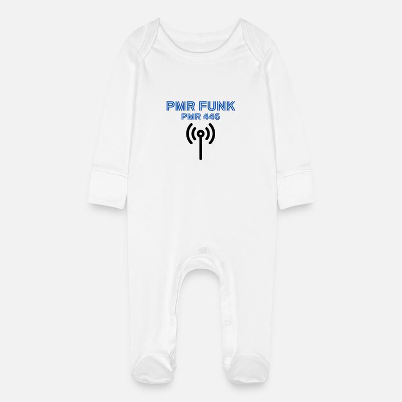 PMR FUNK Operator - Baby Bio-Schlafanzug mit Kratzhandschuhen - Weiß