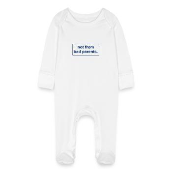 not from bad parents - Baby Organic Sleepsuit with Scratch Mitts - white - Front