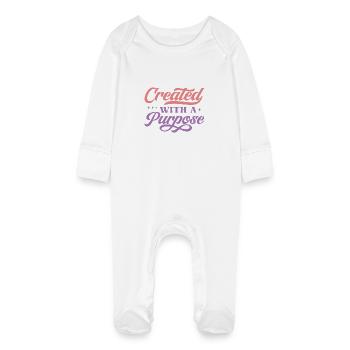 Créé dans un but précis - Grenouillère bio avec gants Bébé - blanc - Devant