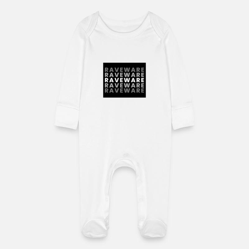 raveware - Baby Bio-Schlafanzug mit Kratzhandschuhen - Weiß
