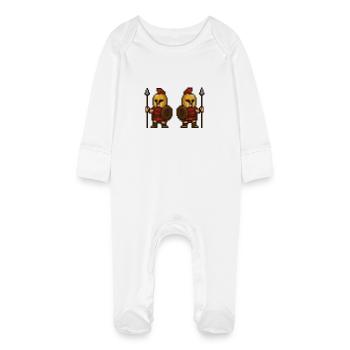 Spartan Pixel 2 - Grenouillère bio avec gants Bébé - blanc - Devant