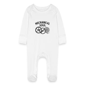 Balance, spring and gear wheel for watch collectors - Baby Organic Sleepsuit with Scratch Mitts - white - Front