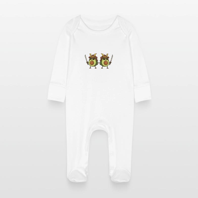 Avocat Samouraï 2 Grenouillère bio avec gants Bébé