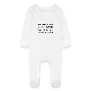 INDONET Indo Food - Baby Organic Sleepsuit with Scratch Mitts - white - Front