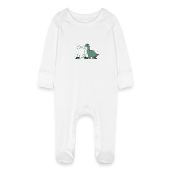Letter Q - Baby Organic Sleepsuit with Scratch Mitts - white - Front