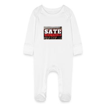 INDONET Satay Kambing print - Baby Organic Sleepsuit with Scratch Mitts - white - Front