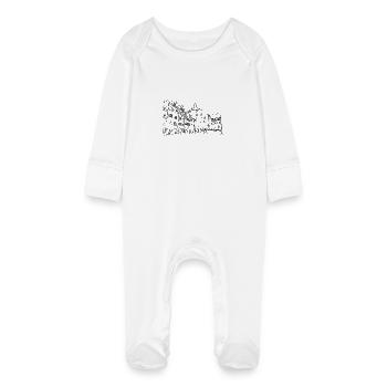 Contour de la vieille ville de Wil - Suisse - Grenouillère bio avec gants Bébé - blanc - Devant