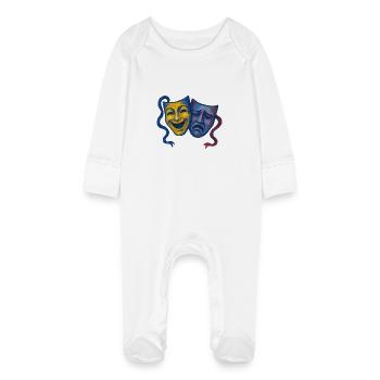Théâtre Comédie Tragédie Masques - Grenouillère bio avec gants Bébé - blanc - Devant