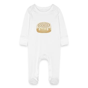 cinnamon roll - Baby Organic Sleepsuit with Scratch Mitts - white - Front