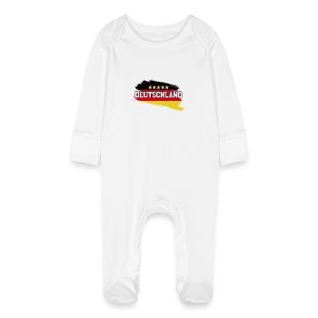 Allemagne 5 étoiles - Grenouillère bio avec gants Bébé - blanc - Devant