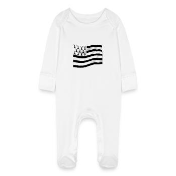 bretagne - Grenouillère bio avec gants Bébé - blanc - Devant