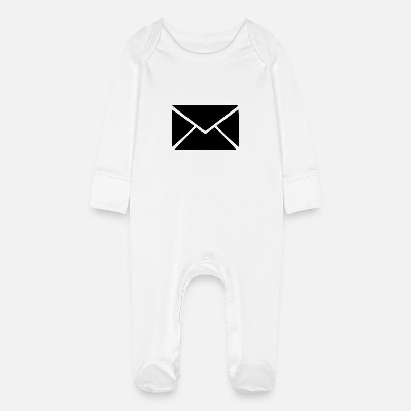 envelope - Baby Organic Sleepsuit with Scratch Mitts - white