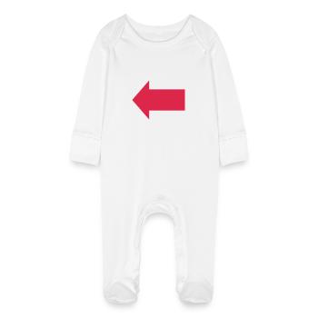 Arrow left - Baby Organic Sleepsuit with Scratch Mitts - white - Front