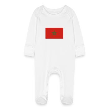 Maroc - Grenouillère bio avec gants Bébé - blanc - Devant