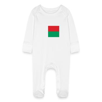 Madagascar - drapeau - Grenouillère bio avec gants Bébé - blanc - Devant
