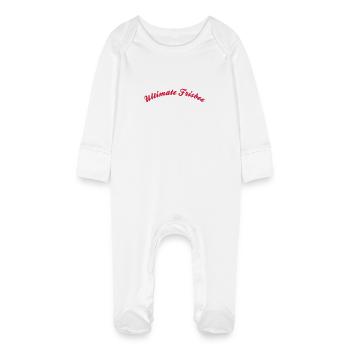 ultimate frisbee cool curved logo - Grenouillère bio avec gants Bébé - blanc - Devant