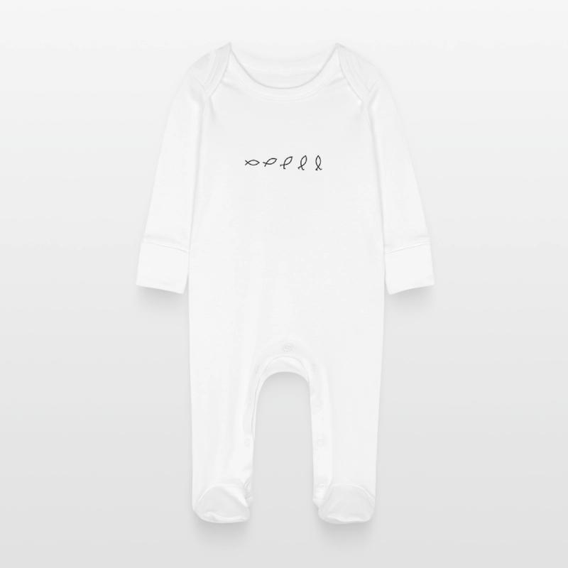 Evolution Fish Baby Organic Sleepsuit with Scratch Mitts