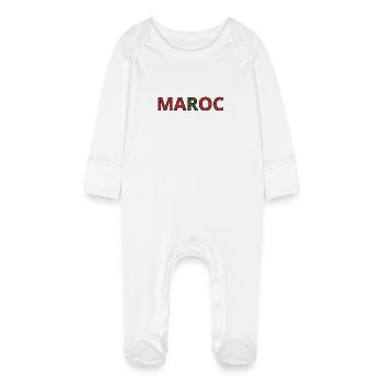 Flag of Morocco - Baby Organic Sleepsuit with Scratch Mitts - white - Front