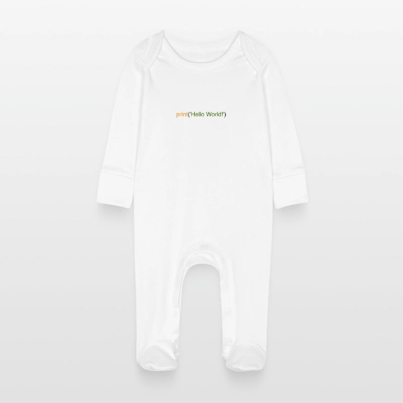 Hello World Python Baby Bio-Schlafanzug mit Kratzhandschuhen