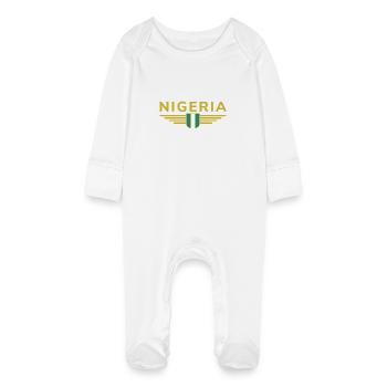 Nigeria Design – Montrez votre amour pour le pays - Grenouillère bio avec gants Bébé - blanc - Devant