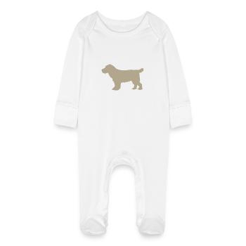 Cocker Spaniel – grey gold - Baby Bio-Schlafanzug mit Kratzhandschuhen - Weiß - Vorne