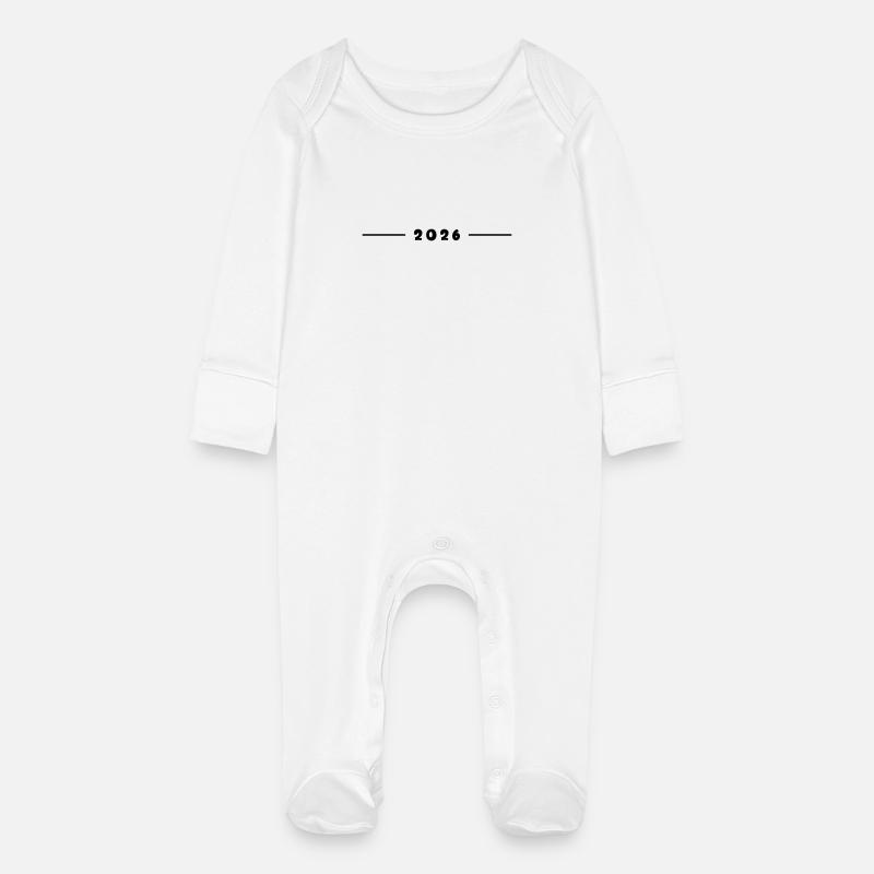 Année 2026 - Grenouillère bio avec gants Bébé - blanc
