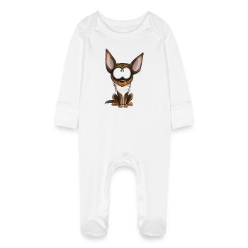 I'm Chihuahua - White Fire Chocolate - Baby Organic Sleepsuit with Scratch Mitts - white - Front