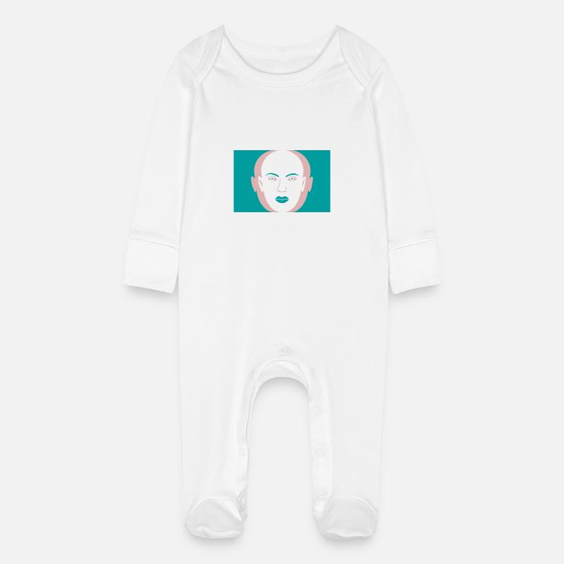 Design féminin - Grenouillère bio avec gants Bébé - blanc