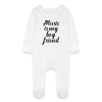 La musique est mon ami - Grenouillère bio avec gants Bébé - blanc - Devant