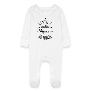 meilleur mecano - Grenouillère bio avec gants Bébé - blanc - Devant