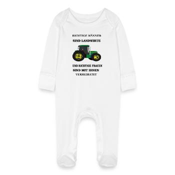 landwirte - Baby Bio-Schlafanzug mit Kratzhandschuhen - Weiß - Vorne