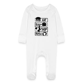 Mangez Sleep Shop Repeat - Achat de chaussures d'affaires - Grenouillère bio avec gants Bébé - blanc - Devant
