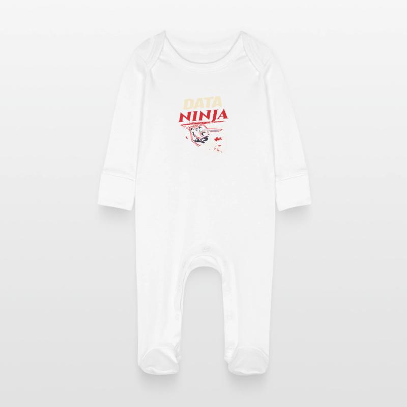 Data Ninja computer programming coder Baby Bio-Schlafanzug mit Kratzhandschuhen