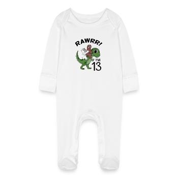 13ème anniversaire 13 ans cadeau - Grenouillère bio avec gants Bébé - blanc - Devant